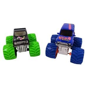 VTG Road Champs Monster Truck Lot Night Runner & Black Chevy Body w Green Tires